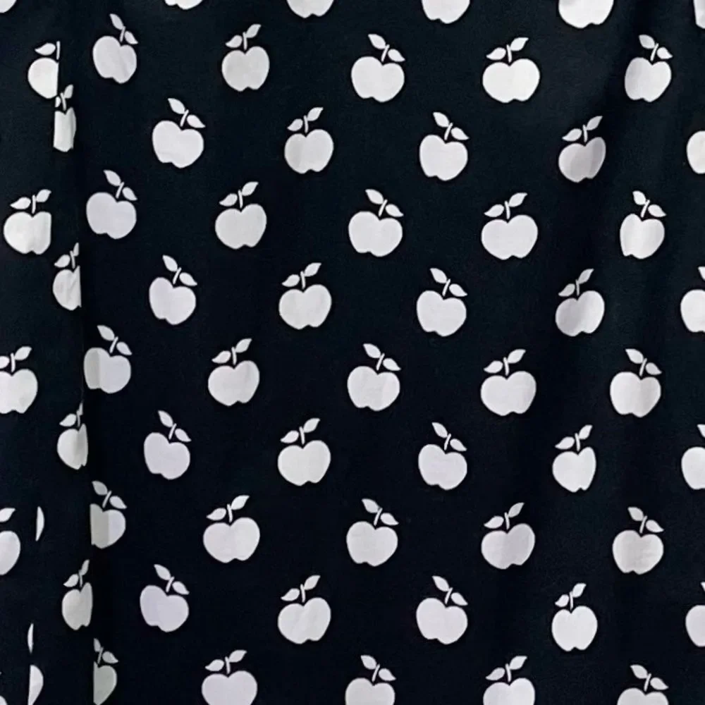 Kate Spade Apple Toss Taxi Dress Black White Puff Sleeve Mini Shift Size 00